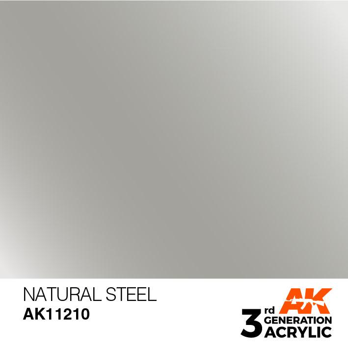 AK Interactive Paint AK Interactive AK11210 3G Natural Steel Acrylic Paint 17ml
