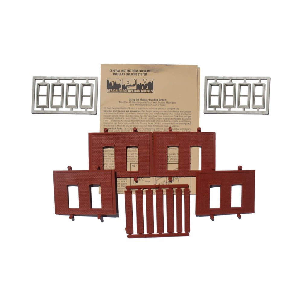 Woodland Scenics Woodland Scenics HO Scale DPM 1-Story Wall Rectangular Windows