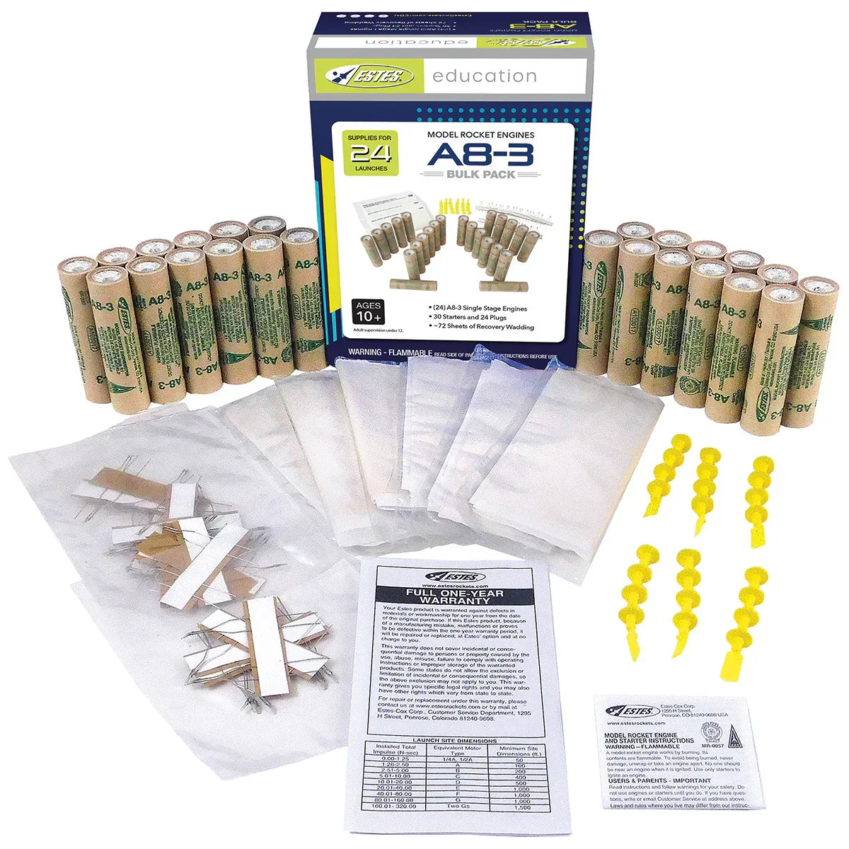 Estes Rockets A8-3 Engine Bulk Pack 1781