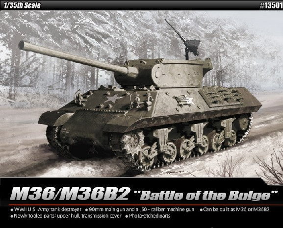 Academy MILITARY MODEL Academy 1/35 M36/M36B2 US Army Tank Destroyer Battle of Bulge Kit