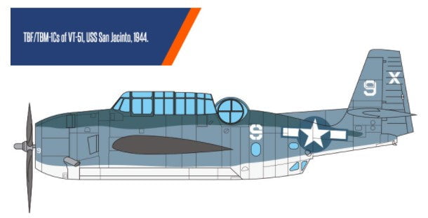 Academy MODEL AIRCRAFT Academy 1/48 TBF1C USN Torpedo Bomber Battle of Leyte Gulf Kit
