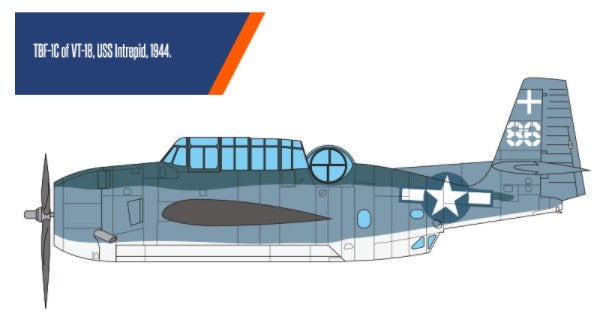Academy MODEL AIRCRAFT Academy 1/48 TBF1C USN Torpedo Bomber Battle of Leyte Gulf Kit