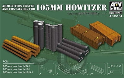 AFV Club MILITARY MODEL AFV Club 1/35 Ammo Crates & Containers for 105mm Howitzer Kit