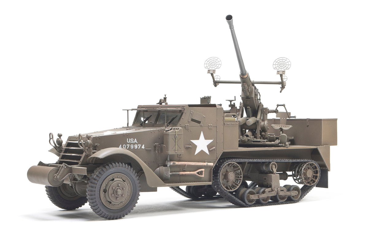 AFV Club MILITARY MODEL AFV Club 1/35 US Army M34 40mm Self-Propelled Anti-Aircraft Gun Motor Carriage Halftrack Korean War Kit