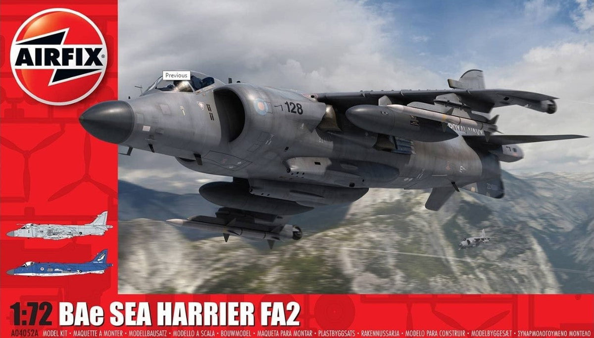Airfix MODEL AIRCRAFT Airfix Aircraft 1/72 BAe Sea Harrier FA2 Fighter (Re-Issue) Kit
