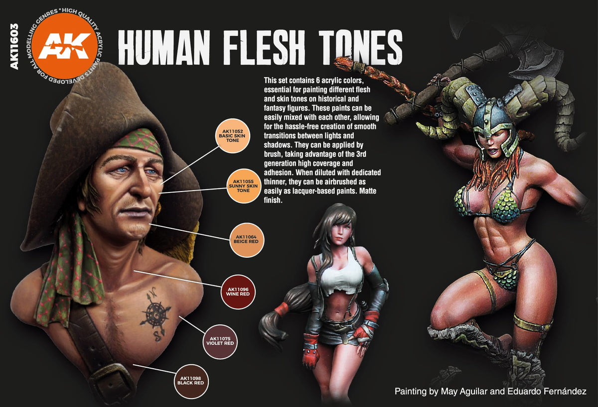 AK Interactive HOBBY PAINT AK Interactive 3G Human Flesh Tones Set