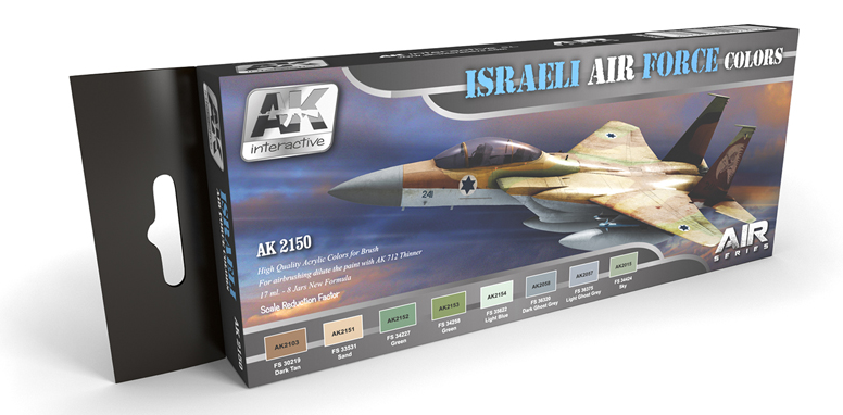 AK Interactive HOBBY PAINTS AK Interactive Air Series: Israeli Air Force Acrylic Paint Set (8 Colors) 17ml Bottles