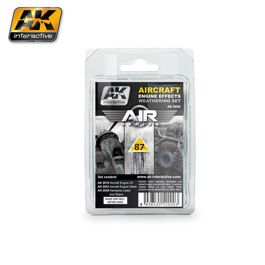 AK Interactive MODEL PAINTS AK Interactive Air Series: Aircraft Engine Effects Enamel Weathering Set (3 Colors) 35ml Bottles