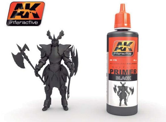 AK Interactive MODEL PAINTS AK Interactive Black Acrylic Primer 60ml Bottle