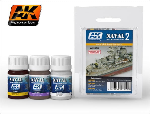 AK Interactive MODEL PAINTS AK Interactive Naval Ships Weathering Vol.2 Enamel Paint Set (301, 305, 306)