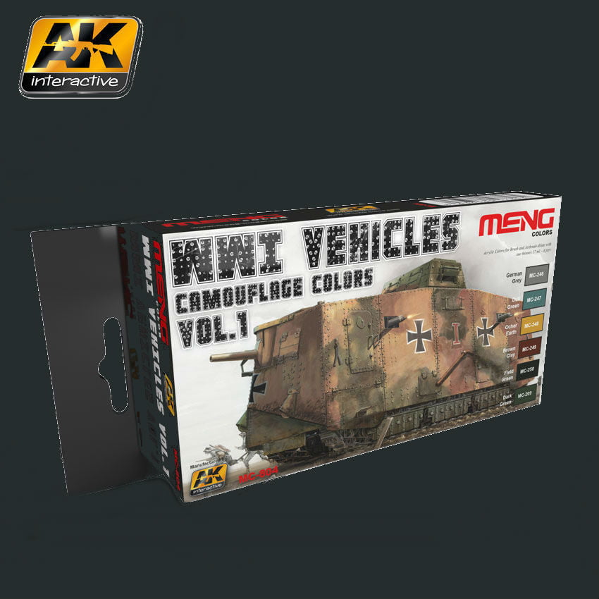 AK Interactive MODEL PAINTS AK Interactive WWI Vehicles Camouflage Colors Vol.1 Acrylic Paint Set (6 Colors) 17ml Bottles