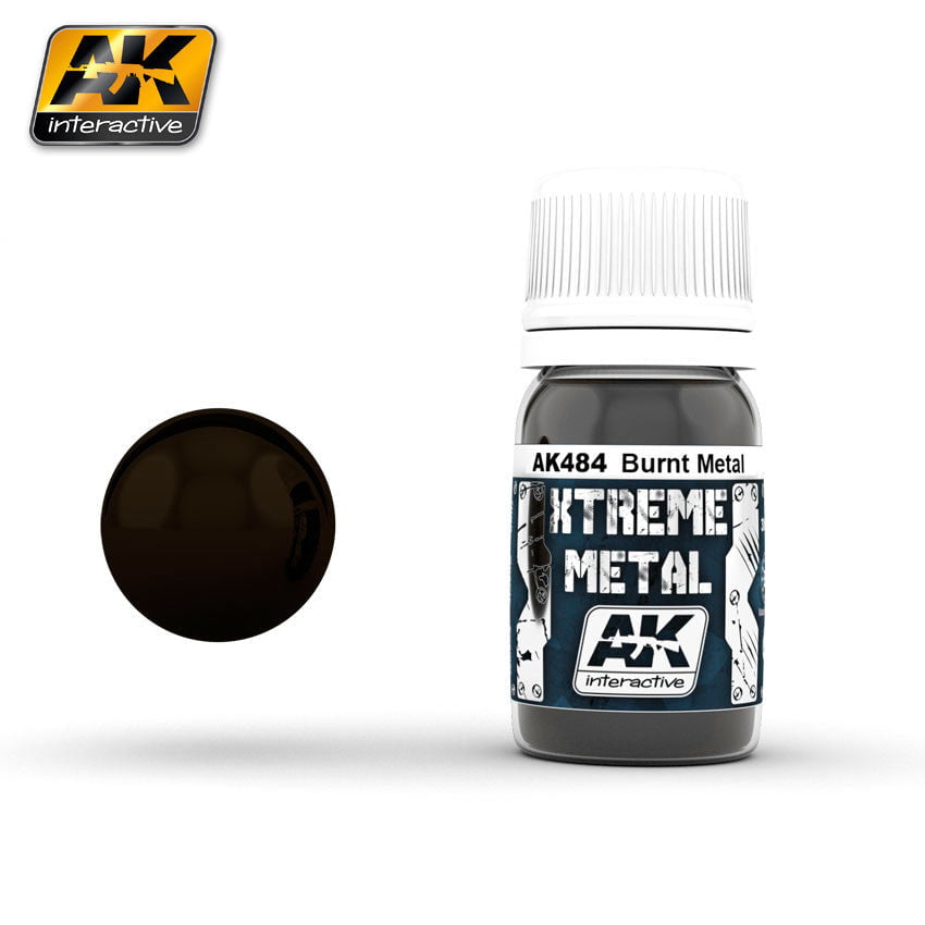 AK Interactive MODEL PAINTS AK Interactive Xtreme Metal Burnt Metal Metallic Paint 30ml Bottle