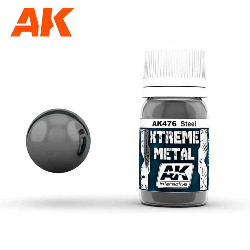 AK Interactive MODEL PAINTS AK Interactive Xtreme Metal Steel Metallic Paint 30ml Bottle