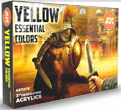 AK Interactive MODEL PAINTS AK Interactive Yellow Essential Acrylic Paint Set (6 Colors) 17ml Bottles