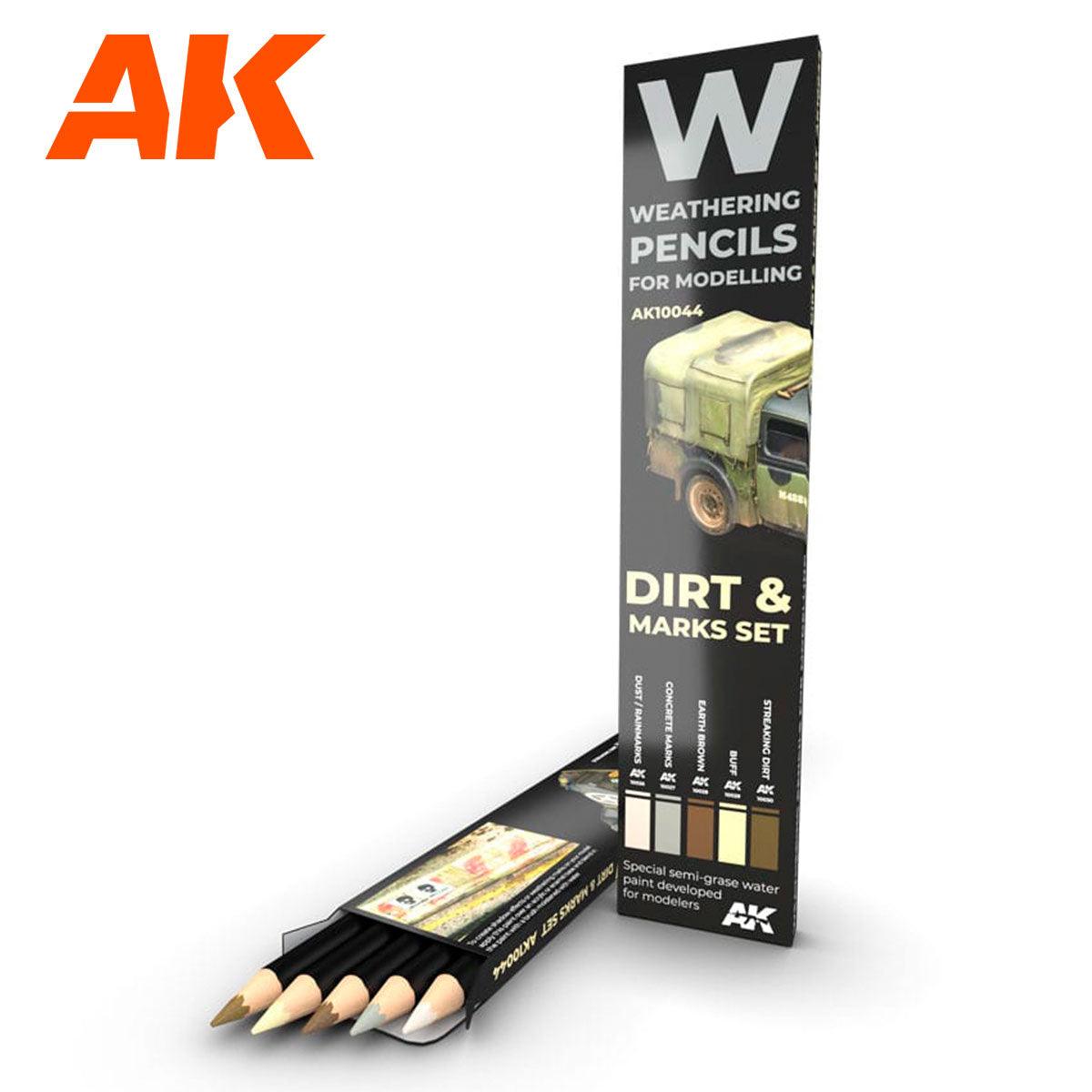 AK Interactive Paint AK Interactive AK10044 Weathering Pencils Dirt & Marks Set