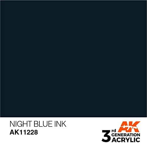 AK Interactive Paint AK Interactive AK11228 3G Night Blue Ink Acrylic Paint 17ml