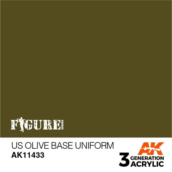 AK Interactive Paint AK Interactive AK11433 3G Figure US Olive Base Uniform Paint 17ml