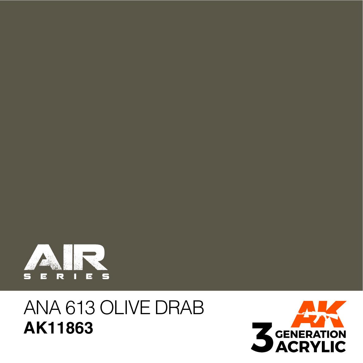 AK Interactive Paint AK Interactive AK11863 3G Air ANA 613 Olive Drab Paint 17ml