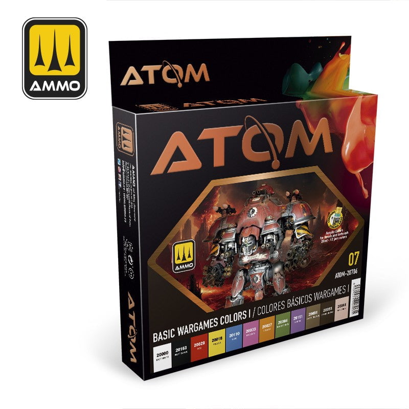 AMMO by MIG Jimenez Airbrush Paint AMMO by MIG ATOM Basic Wargames Colors I Set
