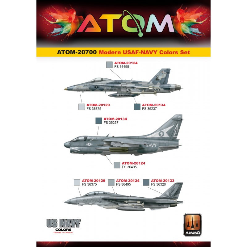AMMO by MIG Jimenez Airbrush Paint AMMO by MIG ATOM Modern USAF-NAVY Colors Set