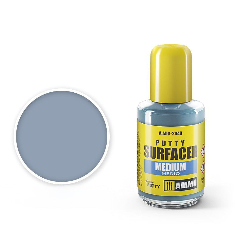 AMMO by MIG Jimenez AMMO by Mig 2048 Medium Liquid Putty Surfacer 30ml Bottle
