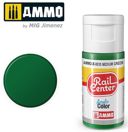 AMMO by MIG Jimenez AMMO R0035 Medium Green (15 ML) Acrylic Paints By Mig Jimenez