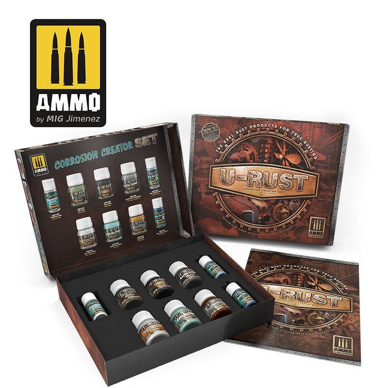 AMMO by MIG Jimenez Model Making AMMO by Mig 7460 U-Rust: Corrosion Creator Set (9 Bottles & Booklet)