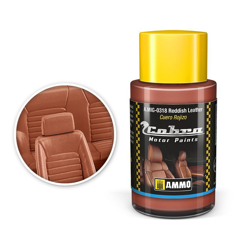 AMMO by MIG Jimenez Paint - Acrylic AMMO by Mig 318 Cobra Motor: Reddish Leather Acrylic Paint 30ml Bottle