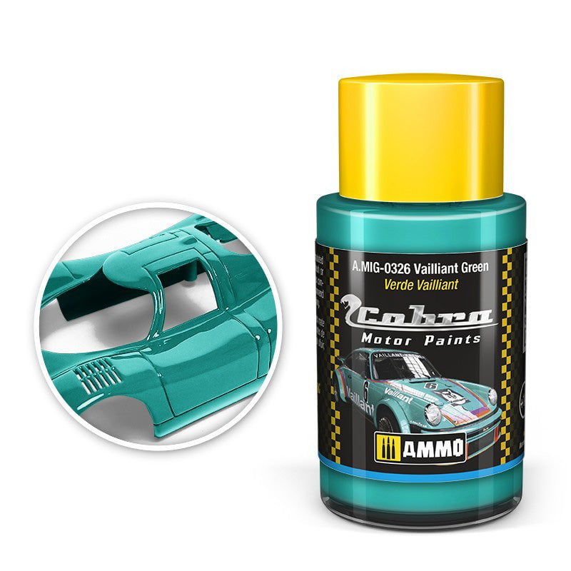 AMMO by MIG Jimenez Paint - Acrylic AMMO by Mig 326 Cobra Motor: Vailliant Green Acrylic Paint 30ml Bottle