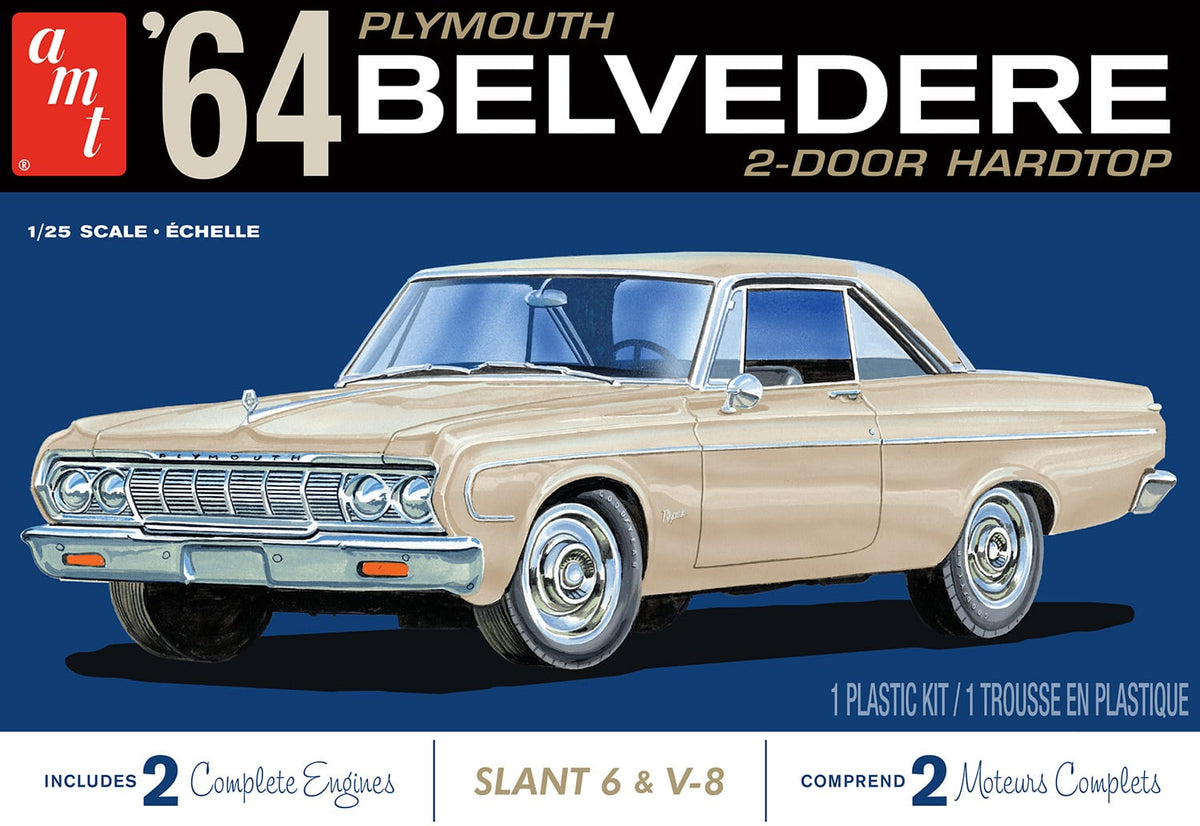AMT Model Kits Other Models & More AMT 1964 Plymouth Belvedere (W-Slant 6 Engine) 1/25