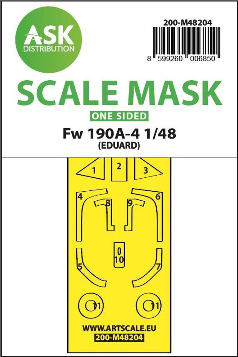Art Scale Art Scale 1/48 Art Scale Fw 190A-4 one-sided express fit mask for Eduard