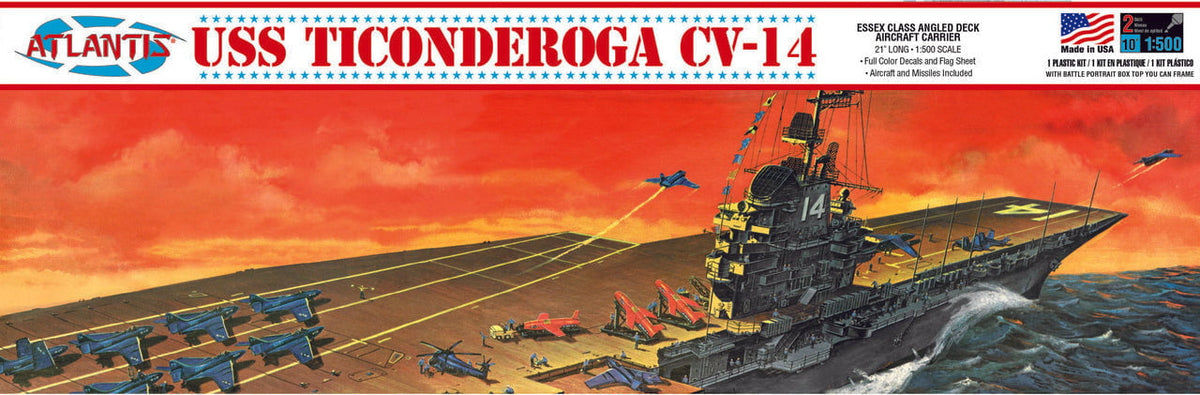Atlantis MODEL SHIPS Atlantis USS Ticonderoga CV14 Angled Flight Deck Aircraft Carrier (formerly Renwal) 1/500