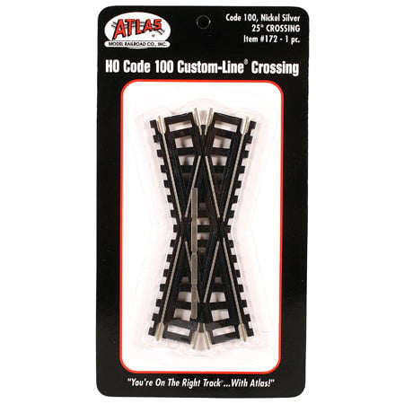 Atlas Code 100 - Crossing Atlas 172 HO Scale Code 100 Track 25 Degree Custom-Line Crossing
