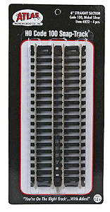 Atlas Code 100 - Straight Atlas 822 HO Scale Code 100 Track 6" Straight (4 Pack)