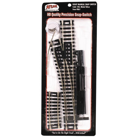 Atlas Code 100 - Switch Atlas 861 HO Scale Code 100 Track Manual Right-Hand Switch