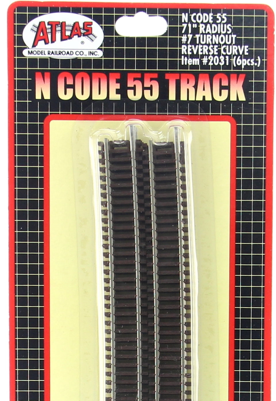 Atlas Code 55 - Curve Atlas 2031 N Scale Code 55 71" Radius Full Curve 6 Pack