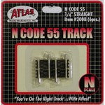 Atlas Code 80 - Straight Atlas 2008 N Scale Code 55 Straight Track 3/4" 6 Pack