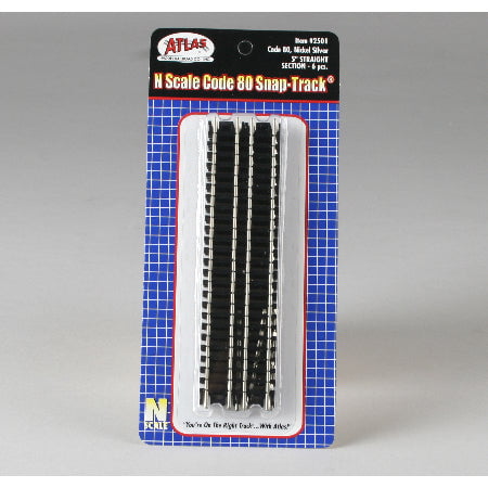 Atlas Code 80 - Straight Atlas 2501 N Scale Code 80 5" Straight Track 6 Pack