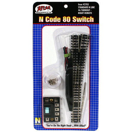 Atlas Code 80 - Switch Atlas 2705 N Scale Code 80 #6 Remote Right Hand Turnout