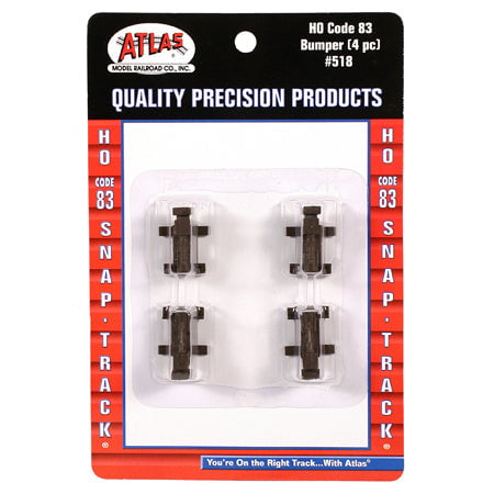 Atlas Code 83 - Bumpers Atlas 518 HO Scale Code 83 Track Bumper (4-Pack)