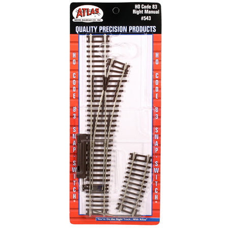 Atlas Code 83 - Switch Atlas 543 HO Scale Code 83 Manual Right Hand Switch