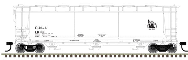 Atlas Covered Hopper Atlas 20004367 HO 3 Bay Cylindrical Covered Hopper Central RR of New Jersey CNJ 1030