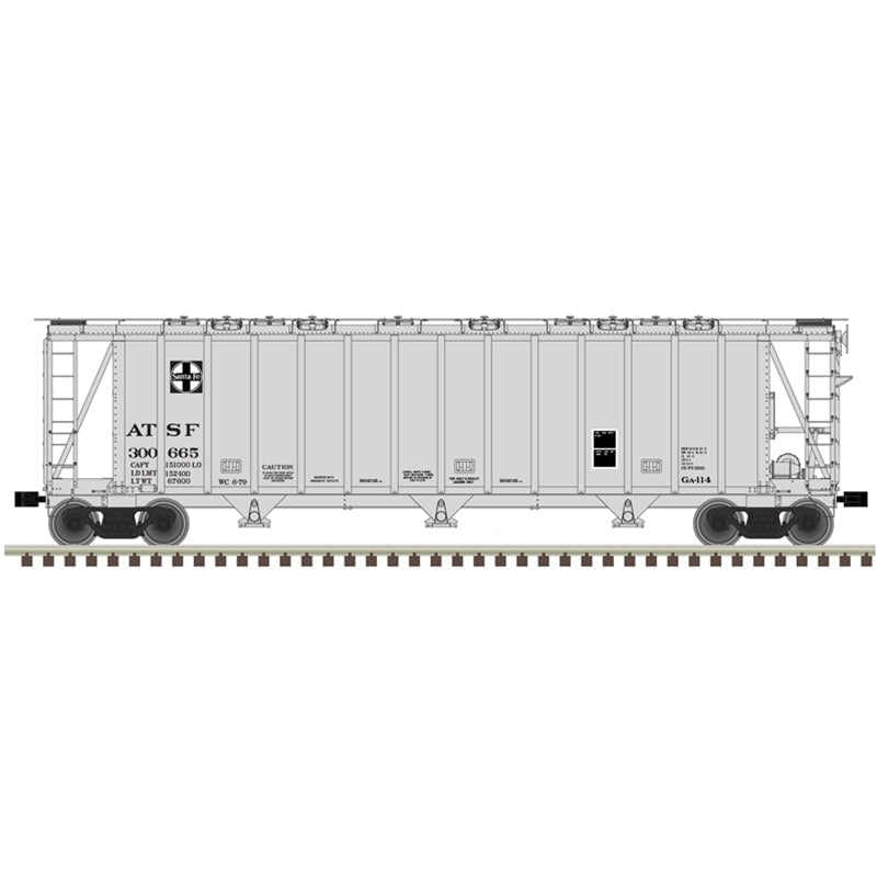 Atlas Master Covered Hopper Atlas Master 50006335 N Scale 3500 Dry-Flo Covered Hopper Santa Fe ATSF 300665