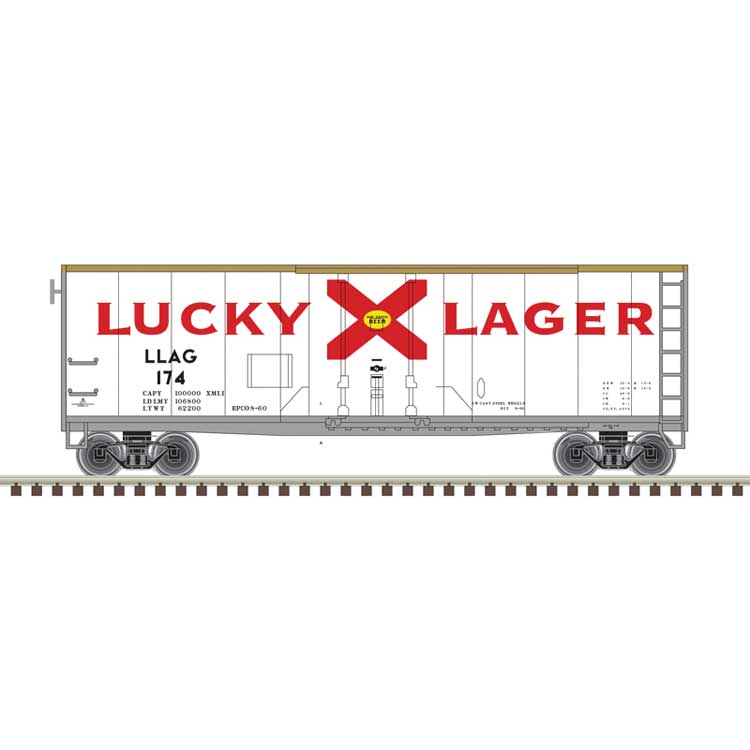 Atlas Trainman Boxcar Atlas Trainman 20007242 HO Scale 40' Plug Door Boxcar Lucky Lager 295
