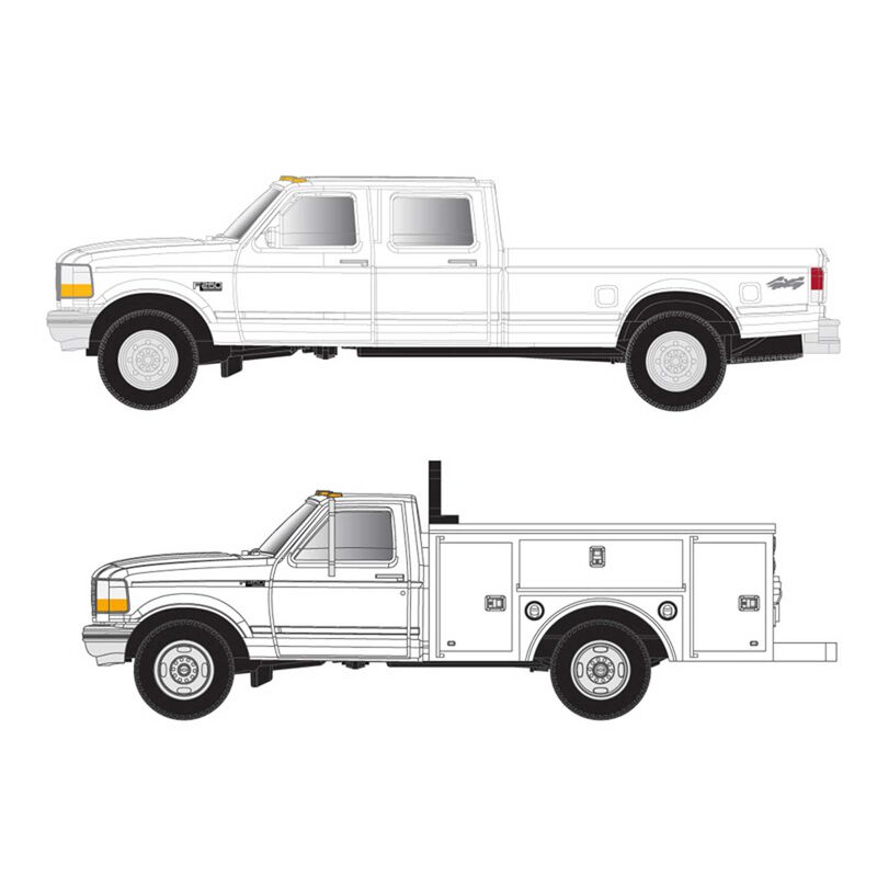 Atlas Vehicle Atlas 60000148 N Scale Ford F-250 and F-350 Pickup Truck Set - Undecorated