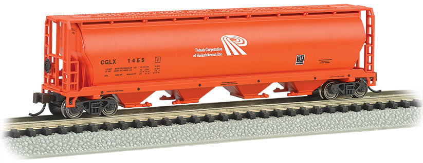 Bachmann Covered Hopper Bachmann 19156 N Scale 4 Bay Covered Hopper Potash CGLX