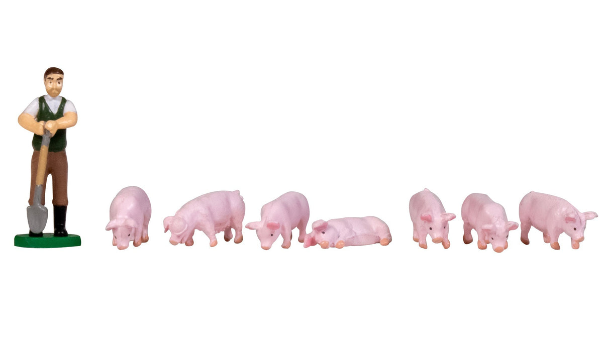 Bachmann Figures Bachmann 33305 HO Scale Thomas & Friends Farmer Trotter & Pigs Figures