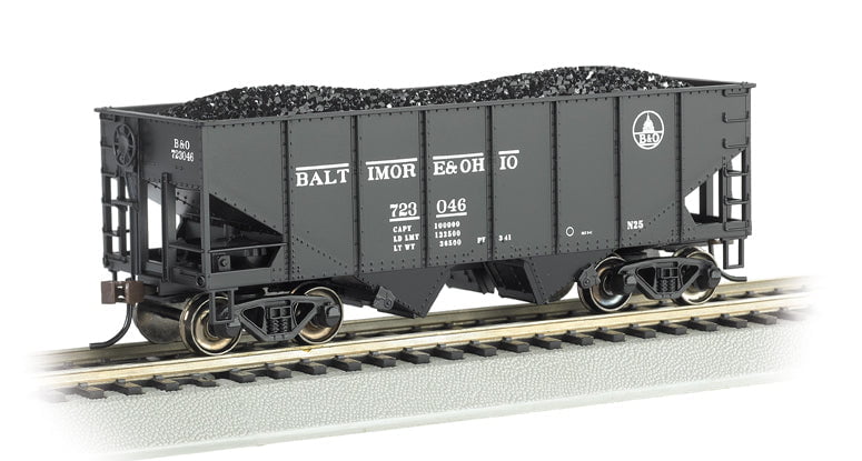 Bachmann Open Hopper Bachmann 19509 HO Scale USRA 55 Ton Hopper Car with Coal Load Baltimore & Ohio B&O