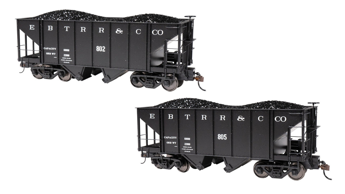 Bachmann Open Hopper Bachmann Spectrum 27901 On30 Scale 2 Bay Steel Hopper East Broad Top EBT 802 & 805 (2 Pack)