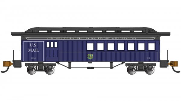 Bachmann Passenger - Combine Bachmann 13551 N Scale Old Time Passenger Combine Baltimore & Ohio B&O 1080